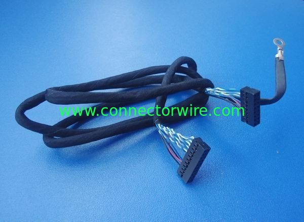 16P Electronics Dupond LVDS Wire Harness 2 Rows Housing Blue White Black