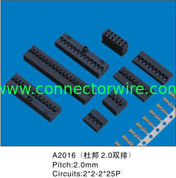 2.0mm spacing 50 Pins Dupont Board To Cable Connectors Wire To Board AU Plated